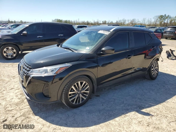 2021 Nissan Kicks SV with VIN 3N1CP5CV7ML508748, listed as a Copart auction lot 47969145 with 91,822 mi miles and Salvage Title. Bid and sale history available at carsss.com. Image 1.