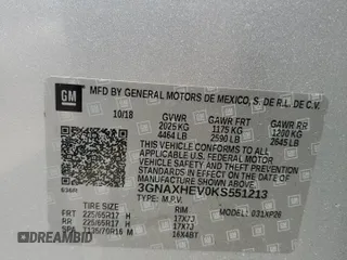 2019 Chevrolet Equinox LS z VIN 3GNAXHEV0KS551213, wystawiony jako Copart lot #55890995 z przebiegiem 86 527 mil mil oraz Nie do naprawy • Non repairable. Historia ofert i sprzedaży dostępna na DreamBid. Obrazek 13.