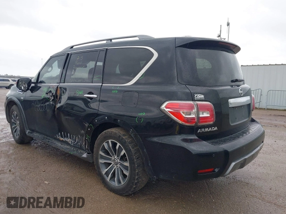 2020 Nissan Armada SL with VIN JN8AY2ND4L9107593, listed as a IAAI auction lot 41538490 with 185,607 mi miles. Bid and sale history available at carsss.com. Image 3.