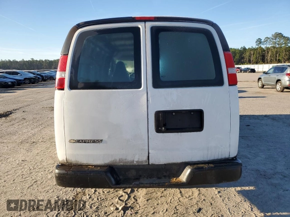 2020 Chevrolet Express Cargo Van with VIN 1GCWGAFP9L1124623, listed as a Copart auction lot 45690045 with 185,696 mi miles and Salvage Title. Bid and sale history available at carsss.com. Image 6.