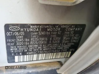 2006 Hyundai Santa Fe GLS with VIN KM8SC73D76U076450, listed as a Copart auction lot 80161354 with 153,966 mi miles and Clean Title. Bid and sale history available at carsss.com. Image 12.