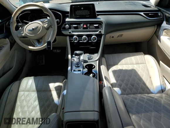 2019 Genesis G70 Advanced z VIN KMTG34LE1KU012157, wystawiony jako Copart lot #52313255 z przebiegiem 63 799 mil mil oraz Szkoda całkowita • Salvage title. Historia ofert i sprzedaży dostępna na DreamBid. Obrazek 8.