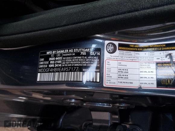 2014 Mercedes-Benz C C 250 Sport with VIN WDDGF4HB9EA957177, listed as a Copart auction lot 52532625 with 82,230 mi miles and Salvage Title. Bid and sale history available at carsss.com. Image 13.