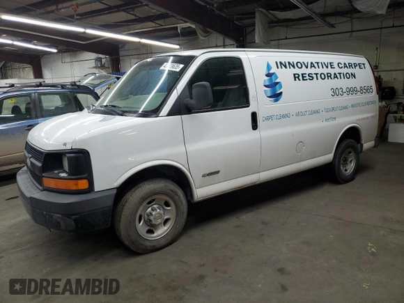 2003 Chevrolet Express Cargo with VIN 1GCGG25U831113646, listed as a Copart auction lot 43279635 with 247,735 mi miles and Clean Title. Bid and sale history available at DreamBid. Image 1.