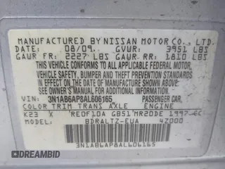 2010 Nissan Sentra SR with VIN 3N1AB6AP8AL606165, listed as a IAAI auction lot 41890328 with 132,807 mi miles and . Bid and sale history available at DreamBid. Image 9.