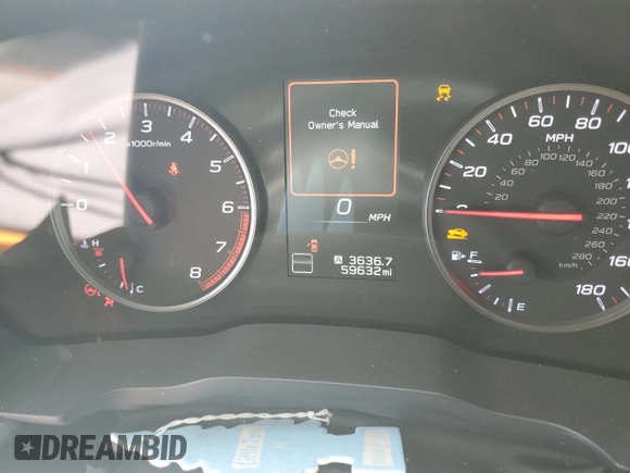2022 Subaru WRX with VIN JF1VBAA68N9008879, listed as a Copart auction lot 50083555 with 59,632 mi miles and Salvage title. Bid and sale history available at DreamBid. Image 9.