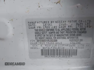 2024 Nissan Versa SV z VIN 3N1CN8EV1RL852359, wystawiony jako IAAI lot #41964102 z przebiegiem 17 837 mil mil oraz . Historia ofert i sprzedaży dostępna na DreamBid. Obrazek 9.