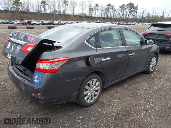 2014 Nissan Sentra S with VIN 3N1AB7APXEL635002, listed as a IAAI auction lot 42013022 with 87,712 mi miles and . Bid and sale history available at DreamBid. Image 4.