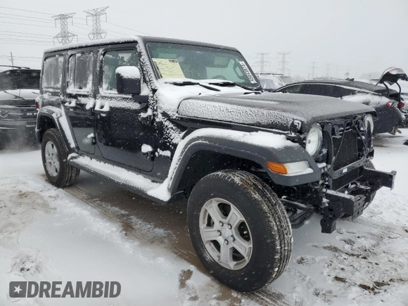 2023 Jeep Wrangler Unlimited Willys Sport with VIN 1C4HJXDMXPW596537, listed as a Copart auction lot 45043975 with 8,076 mi miles and Salvage Title. Bid and sale history available at DreamBid. Image 4.