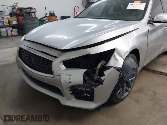 2014 Infiniti Q50 Sport with VIN JN1BV7AR0EM695972, listed as a IAAI auction lot 41732229 with 134,654 mi miles and . Bid and sale history available at DreamBid. Image 6.