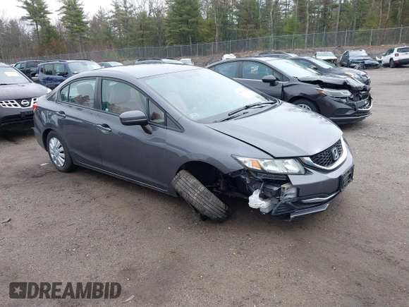 2014 Honda Civic Sedan LX with VIN 2HGFB2F53EH541941, listed as a IAAI auction lot 42033294 with 104,006 mi miles. Bid and sale history available at carsss.com. Image 1.