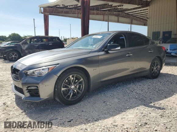 2017 Infiniti Q50 Premium z VIN JN1EV7AP4HM742288, wystawiony jako Copart lot #56983375 z przebiegiem 104 637 mil mil oraz Szkody całkowita. Historia ofert i sprzedaży dostępna na DreamBid. Obrazek 1.