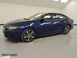 2022 Nissan Maxima SV with VIN 1N4AA6CV2NC502757, listed as a Copart auction lot 47763695 with 46,970 mi miles and Clean Title. Bid and sale history available at carsss.com. Image 1.