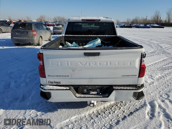 2022 Chevrolet Silverado 1500 Custom with VIN 1GCPDBEK4NZ588805, listed as a Copart auction lot 88979865 with 0 mi miles and Salvage Title. Bid and sale history available at carsss.com. Image 6.