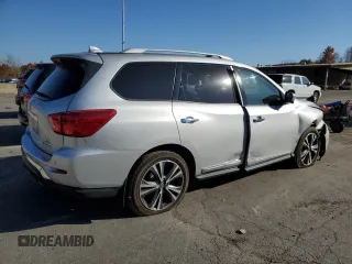 2020 Nissan Pathfinder Platinum with VIN 5N1DR2DMXLC635273, listed as a Copart auction lot 77443424 with 40,292 mi miles and Salvage Title. Bid and sale history available at carsss.com. Image 3.