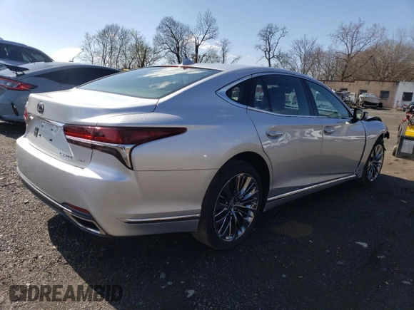 2019 Lexus LS with VIN JTHC51FF1K5007446, listed as a Copart auction lot 51824615 with 9,653 mi miles and Salvage Title. Bid and sale history available at carsss.com. Image 3.