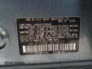 2010 Subaru Forester 2.5X with VIN JF2SH6BC1AH768103, listed as a Copart auction lot 45165905 with 124,470 mi miles and Non Repairable. Bid and sale history available at carsss.com. Image 14.