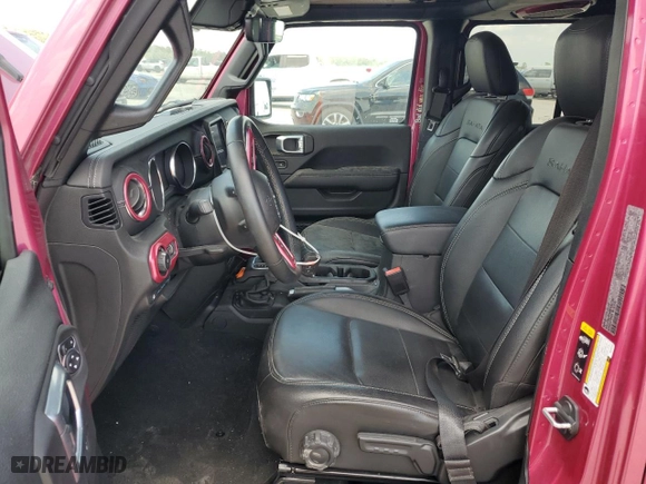 2021 Jeep Wrangler 4xe Unlimited Sahara with VIN 1C4JJXP68MW852703, listed as a Copart auction lot 52953795 with 25,437 mi miles and Salvage Title. Bid and sale history available at carsss.com. Image 7.