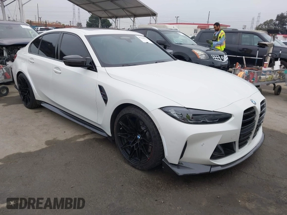 2022 BMW M3 Competition z VIN WBS33AY09NFL79043, wystawiony jako IAAI lot #42180934 z przebiegiem 31 837 mil mil oraz . Historia ofert i sprzedaży dostępna na DreamBid. Obrazek 1.