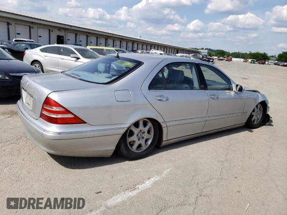 2001 Mercedes-Benz S-Class with VIN WDBNG70J31A196545, listed as a Copart auction lot 55136534 with 168,841 mi miles and Non Repairable. Bid and sale history available at carsss.com. Image 3.