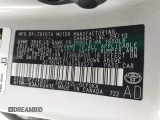2010 Toyota Corolla with VIN 2T1BU4EE1AC480579, listed as a IAAI auction lot 42210623 with 123,795 mi miles. Bid and sale history available at carsss.com. Image 9.