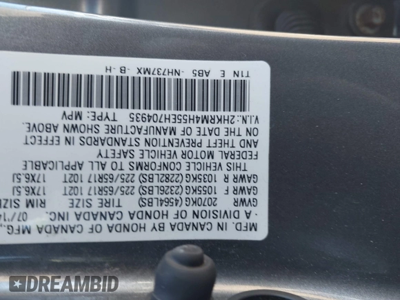 2014 Honda CR-V EX with VIN 2HKRM4H55EH704935, listed as a IAAI auction lot 41804349 with 135,642 mi miles and . Bid and sale history available at carsss.com. Image 9.