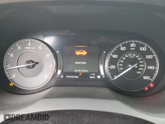 2021 Acura RDX w/Technology Package with VIN 5J8TC1H5XML010969, listed as a Copart auction lot 52365395 with 73,735 mi miles and Salvage Title. Bid and sale history available at carsss.com. Image 9.
