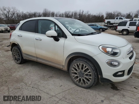 2017 FIAT 500X Lounge with VIN ZFBCFXDB4HP615415, listed as a Copart auction lot 43737305 with 114,259 mi miles and Salvage title. Bid and sale history available at DreamBid. Image 4.
