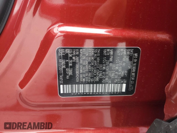 2025 Nissan Rogue SV with VIN JN8BT3BA3SW342439, listed as a Copart auction lot 51925185 with 1,927 mi miles and Salvage Title. Bid and sale history available at DreamBid. Image 13.