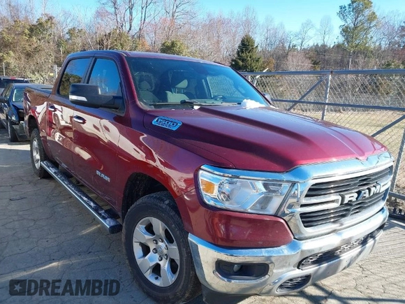 2019 Ram 1500 Big Horn/Lone Star with VIN 1C6SRFFT8KN870451, listed as a IAAI auction lot 41639815 with 100,924 mi miles. Bid and sale history available at carsss.com. Image 1.