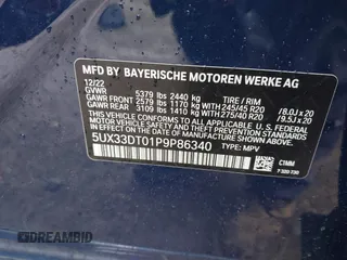 2023 BMW X4 xDrive30i z VIN 5UX33DT01P9P86340, wystawiony jako IAAI lot #42113558 z przebiegiem 27 226 mil mil oraz . Historia ofert i sprzedaży dostępna na DreamBid. Obrazek 9.