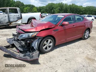 2014 Kia Optima LX with VIN 5XXGM4A76EG288201, listed as a Copart auction lot 61462375 with 117,336 mi miles and Salvage title. Bid and sale history available at DreamBid. Image 1.