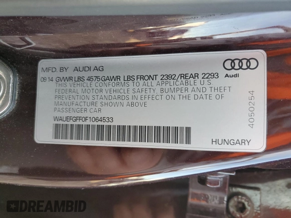 2015 Audi A3 2.0T Premium Plus with VIN WAUEFGFF0F1064533, listed as a Copart auction lot 79245393 with 139,321 mi miles. Bid and sale history available at carsss.com. Image 13.