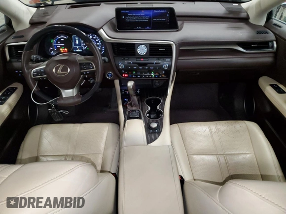 2018 Lexus RX 450h with VIN 2T2BGMCA9JC021481, listed as a Copart auction lot 57111405 with 186,533 mi miles and Salvage title. Bid and sale history available at DreamBid. Image 8.