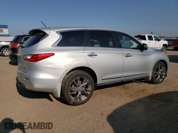 2013 Infiniti JX35 with VIN 5N1AL0MM0DC312554, listed as a Copart auction lot 72746054 with 256,514 mi miles and Salvage Title. Bid and sale history available at carsss.com. Image 3.