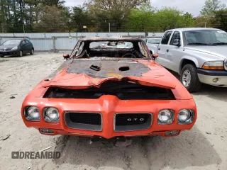 1970 Pontiac GTO z VIN 242370Z105640, wystawiony jako Copart lot #51594524 z przebiegiem Nie podano mil oraz Szkody całkowita. Historia ofert i sprzedaży dostępna na DreamBid. Obrazek 5.