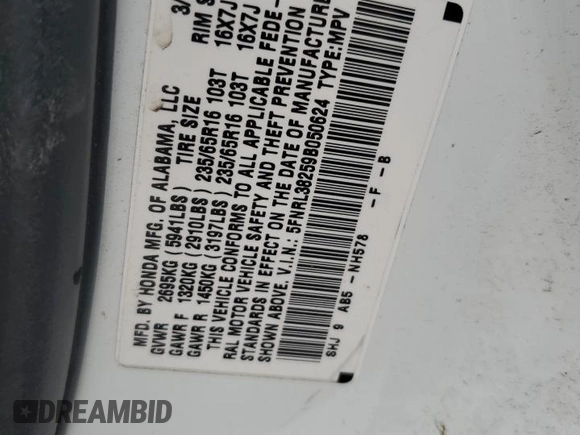 2009 Honda Odyssey LX z VIN 5FNRL38259B050624, wystawiony jako Copart lot #57357605 z przebiegiem 232 991 mil mil oraz Czysty tytuł • Clean title. Historia ofert i sprzedaży dostępna na DreamBid. Obrazek 13.