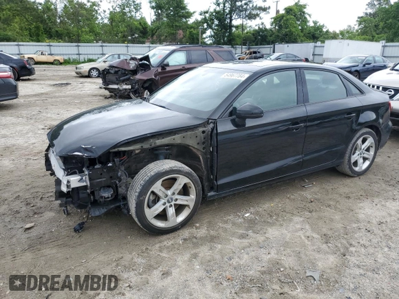 2017 Audi A3 Sedan Premium with VIN WAUAUGFF4H1075011, listed as a Copart auction lot 54967784 with 84,035 mi miles and Salvage Title. Bid and sale history available at carsss.com. Image 1.