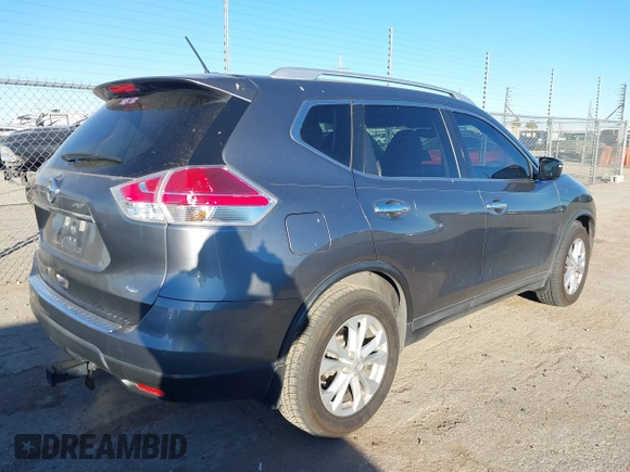 2015 Nissan Rogue SV with VIN KNMAT2MT1FP583514, listed as a IAAI auction lot 41389269 with 128,016 mi miles. Bid and sale history available at carsss.com. Image 4.