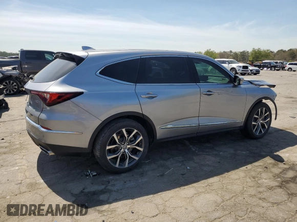 2022 Acura MDX w/Technology Package with VIN 5J8YD9H42NL001662, listed as a Copart auction lot 49833585 with 0 mi miles and Clean Title. Bid and sale history available at carsss.com. Image 3.