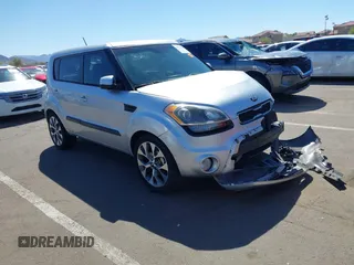 2013 Kia Soul + with VIN KNDJT2A63D7547738, listed as a IAAI auction lot 41877430 with 133,596 mi miles and . Bid and sale history available at DreamBid. Image 1.