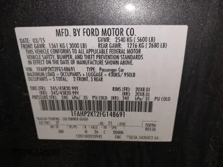 2015 Ford Taurus SHO with VIN 1FAHP2KT2FG148691, listed as a IAAI auction lot 42033867 with 94,840 mi miles and . Bid and sale history available at DreamBid. Image 9.