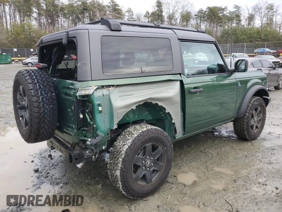 2024 Ford Bronco Black Diamond with VIN 1FMDE1AH1RLA36378, listed as a Copart auction lot 84900334 with 9,214 mi miles and Salvage title. Bid and sale history available at DreamBid. Image 3.