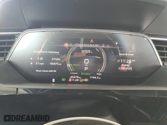2022 Audi e-tron Chronos with VIN WA1VABGE8NB024505, listed as a Copart auction lot 47444995 with 45,476 mi miles and Salvage title. Bid and sale history available at DreamBid. Image 9.