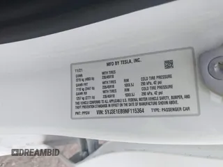 2022 Tesla Model 3 Long Range z VIN 5YJ3E1EB9NF115364, wystawiony jako IAAI lot #41618947 z przebiegiem 58 196 mil mil oraz . Historia ofert i sprzedaży dostępna na DreamBid. Obrazek 9.