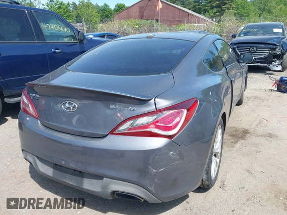 2015 Hyundai Genesis Coupe 3.8L Base with VIN KMHHT6KJ4FU128418, listed as a IAAI auction lot 42391336 with 90,197 mi miles and . Bid and sale history available at DreamBid. Image 4.