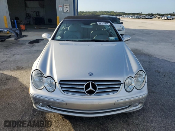 2005 Mercedes-Benz CLK-Class 3.2L with VIN WDBTK65J45F134556, listed as a Copart auction lot 74143204 with 61,131 mi miles and Salvage Title. Bid and sale history available at carsss.com. Image 5.