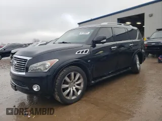 2014 Infiniti QX80 with VIN JN8AZ2NE0E9063391, listed as a Copart auction lot 85138604 with 130,634 mi miles and Salvage Title. Bid and sale history available at carsss.com. Image 1.