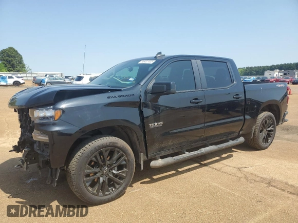 2021 Chevrolet Silverado 1500 RST with VIN 1GCUYEELXMZ422059, listed as a Copart auction lot 49437435 with 27,466 mi miles and Salvage Title. Bid and sale history available at carsss.com. Image 1.