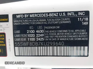 2019 Mercedes-Benz C 300 с VIN 55SWF8DB7KU299640, выставлен на аукционе IAAI как лот 41929870 с пробегом 61 130 миль миль и . История ставок и продаж доступна на DreamBid. Изображение 9.